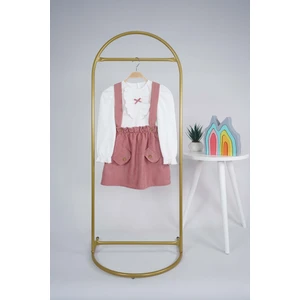 Miniko Kids Kız Çocuk Badili Cep Kapaklı 2li Salopet Elbise