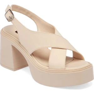 Kahve Vegan-Tekstil Kadın Sandalet - K24Y1Sn67404-T3Q Kahve