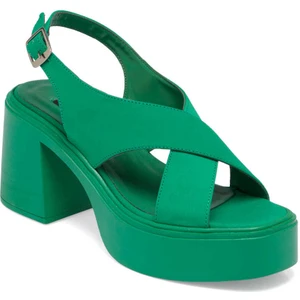 Yeşil Vegan-Tekstil Kadın Sandalet - K24Y1Sn67404-T3R Yeşil