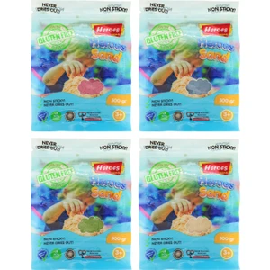 Kinetik Kum, 4 Renk 2 Kg, Oyun Kumu, Oyun Kalıpları Hediye ( 8 Adet )