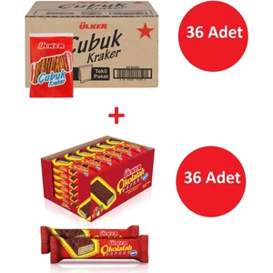 Çubuk Kraker ve Çikolatalı Gofret (36+36 Adet)