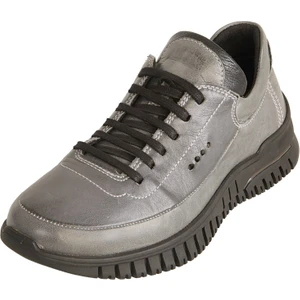 D24KA-3095 - B Kadın Hakiki Deri Bağcıklı Casual Ayakkabı Füme