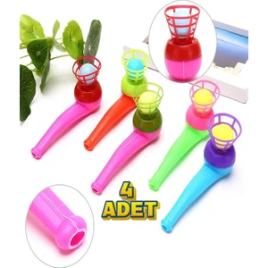 Oyuncak Saksafon Pipet Top Üfleme Oyunu - 4 Adet