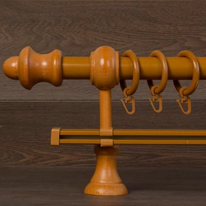 Meşe ahşap rustik tek raylı perde askısı