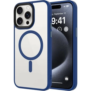 ZORE Apple iPhone 15 Pro Max Kılıf Mat Arka Yüzey Wireless Şarj Özellikli  Flet Magsafe Kapak-Midnight