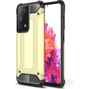 Galaxy S21 Ultra Kılıf Zore Crash Silikon Kapak-Gold