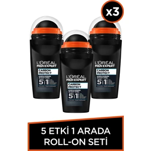 L'Oréal Paris Men Expert 3'lü L'oréal Paris Men Expert Carbon Protect Anti Perspirant Roll On 50 ml Seti
