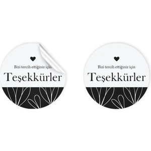 packmira etiket&ambalaj Kuşe Sticker Paketleme & Kargo Etiketi (4X4CM) 48 Adet - Bizi Tercih Ettiğiniz Için Teşekkürler -