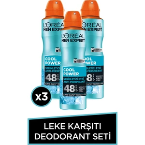 L'Oréal Paris 3'lü Men Expert Cool Power Anti - Perspirant Deodorant 150 ml Seti