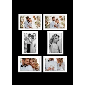 6 Adet 10X15 Çerçeve - Mdf A6 Çerçeve - Çoklu Fotoğraf Çerçevesi