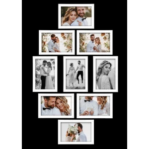 YH Foto 9 Adet 15X21 Çerçeve - Mdf A5 Çerçeve - Çoklu Fotoğraf Çerçevesi