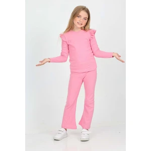 Kmk Raporlu Şardonlu Kız Çocuk Takım (Dar Kalıp, 1 Beden Büyük Almanızı Tavsiye Ederiz)