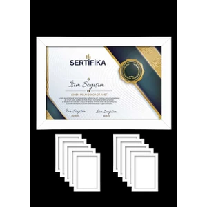 10 Adet A4 Çerçeve - Mdf 21X30 Çerçeve - Çoklu Fotoğraf Çerçevesi - Diploma Çerçevesi - Sertifika