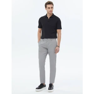Gri Dokuma Slim Fit Casual Pantolon