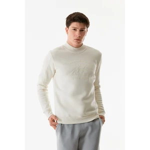 Yazı Nakışlı Dik Yaka Sweatshirt