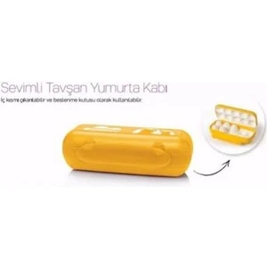 10'lu Yumurta Taşıma Saklama Kabı Sarı Sevimli Tavşan