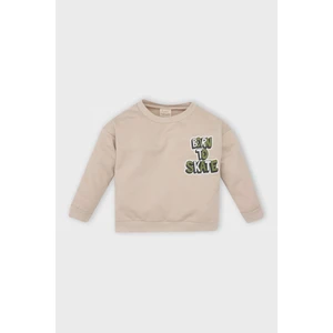Erkek Bebek Bisiklet Yaka Sırt Baskılı İçi Yumuşak Tüylü Sweatshirt D7589A524WN
