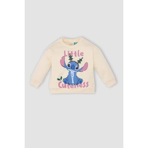 Kız Bebek Disney Lilo & Stitch Bisiklet Yaka İçi Yumuşak Tüylü Kalın Sweatshirt D6677A524WN