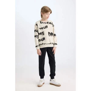 Erkek Çocuk 2'li Takım Desenli Sweatshirt Beli Lastikli Eşofman Altı D3562A824WN