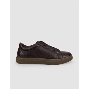 Deri Kahverengi Bağcıklı Erkek Sneaker
