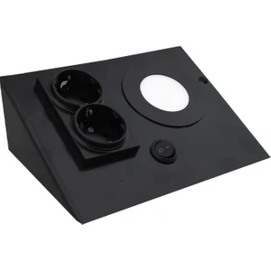 AC Aydınlatma 3W Siyah Çift Prizli Metal Tezgah Aydınlatma 3200K Sarı Işık