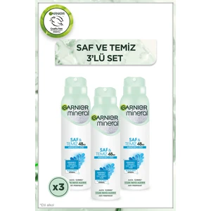 3'lü Garnier Mineral Saf & Temiz Sprey Deodorant Seti