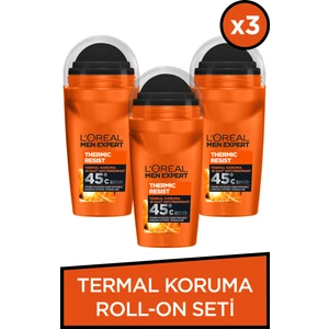L'Oréal Paris Men Expert 3'lü L'oréal Paris Men Expert Thermic Resist Anti-Perspirant Roll On Deodorant 50 ml Seti