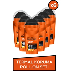 L'Oréal Paris Men Expert 6'lı L'oréal Paris Men Expert Thermic Resist Anti-Perspirant Roll On Deodorant 50 ml Seti