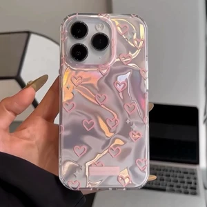 Apple iPhone 11 Pro Max Uyumlu Kılıf Zebana Pink Heart Silikon Kılıf Pembe