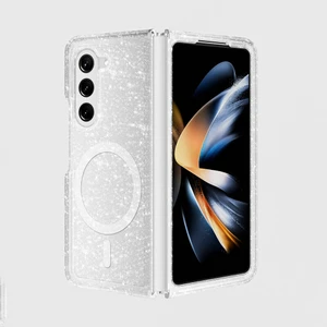 Heptek İletişim Samsung Galaxy Z Fold 6 Kılıf Magsafe Şarj Özellikli Parlayan Simli Saydam Renkli Kapak (Allstar)