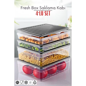 Nandy Home 4 Parça Set Freshbox Mikrodalga ve Difrize Uygun Saklama Kabı