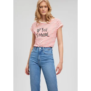 Love You Baskılı Çizgili Istanbul Tişört 167986-26829