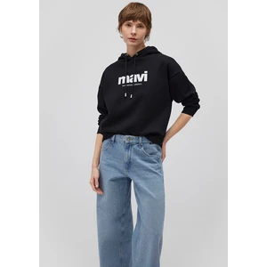 Mavi Logo Baskılı Kapüşonlu Siyah Sweatshirt 168334-900