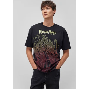 Rick and Morty Baskılı Siyah Tişört 0611664-900