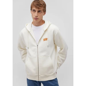 Logo Baskılı Fermuarlı Bej Sweatshirt 0611715-70053