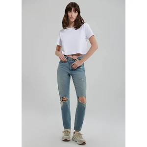 Star 90lar Yırtıklı İndigo Mavisi Jean Pantolon101077-85157