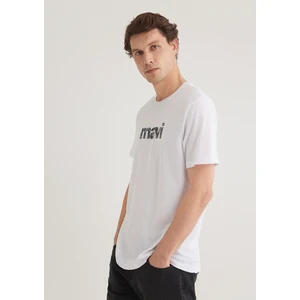 Mavi Logo Baskılı Beyaz Tişört 0611039-620