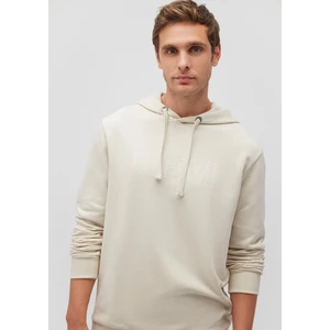 Mavi Logo Baskılı Kapüşonlu Bej Sweatshirt 065606-70134