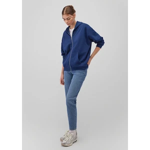 Fermuarlı Kapüşonlu Lacivert Basic Sweatshirt 1611775-82625