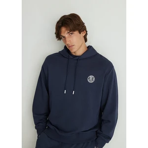 MVJNS Logo Baskılı Kapüşonlu Lacivert Sweatshirt 0611786-70490