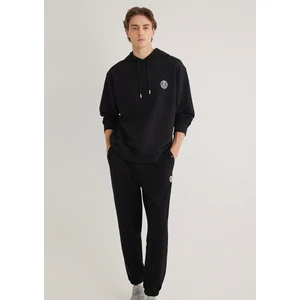 MVJNS Logo Baskılı Kapüşonlu Siyah Sweatshirt 0611786-900