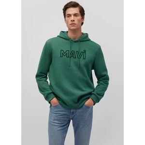 Mavi Logo Baskılı Kapüşonlu Yeşil Sweatshirt 0610941-71874