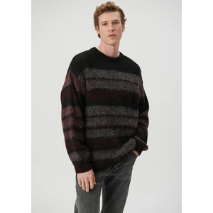 Çizgili Bordo Kazak0710191-70434