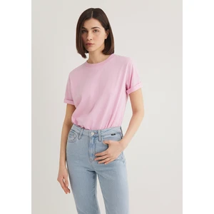 Bisiklet Yaka Pembe Basic Tişört 1600955-71117