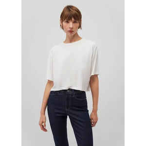Lux Touch Tencel TM Beyaz Modal Basic Crop Tişört 1612231-70057