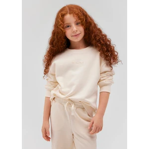 Organik Pamuklu Bej Basic Sweatshirt 7S10043-70055