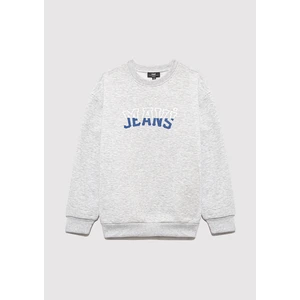 Mavi Logo Baskılı Gri Sweatshirt 6S10031-85438
