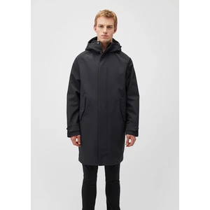 Su İtici Kapüşonlu Siyah Uzun Ceket 0110430-900