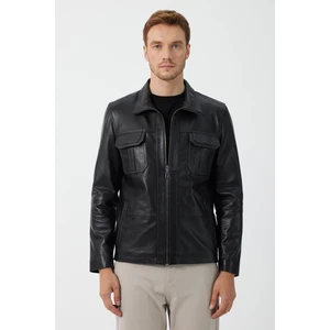 Silva Siyah Erkek Deri Mont