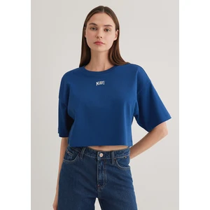 Mavi Logo Baskılı Lacivert  Crop Tişört 1611585-82625